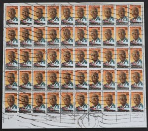 U.S. Used #2402 25c A Philip Randolph. Sheet of 50. Lovely CDS Wave Cancel!