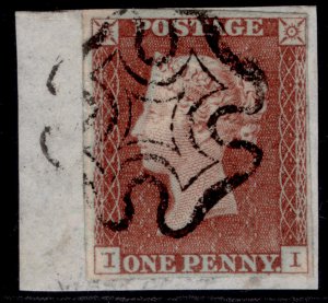 GB QV SG8, 1d red-brown, USED. Cat £60. BLACK MX. ON PIECE II