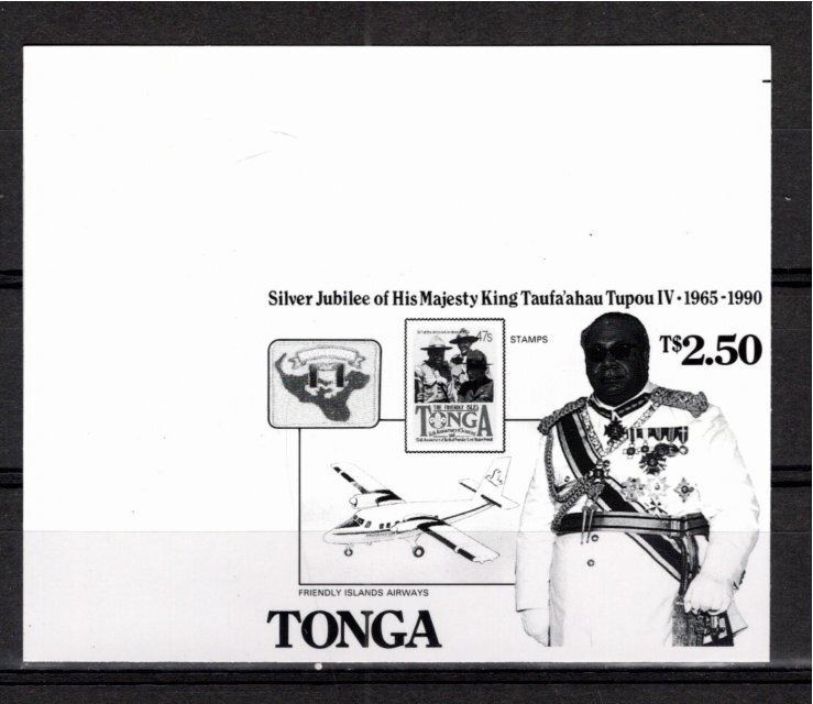 Tonga 1990 MNH Sc 747 Black & White proof