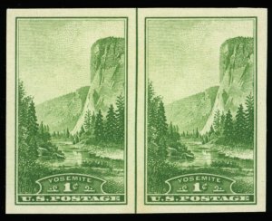 US Sc 756 No Gum As Issued - 1935 1¢ Imperf Parks PAIR