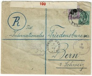 South West Africa 1919 Windhuk cancel on registered cover to Switzerland