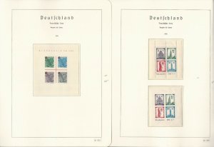 Germany Stamp Collection on 7 Hingless Lighthouse Pages, French Zone A, JFZ