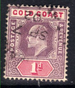 Gold Coast 1902 KEV11 1d Dull Purple & Carmine used SG 39 ( J929 )