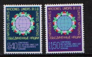 United Nations Geneva  #59-60  MNH  1976 habitat.  human settlements