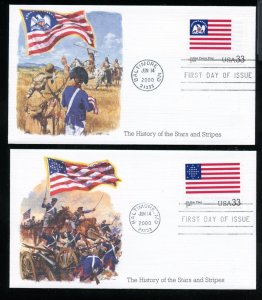 US 3403a-t The Stars and Stripes UA set of 20 Fleetwood cachet FDCs