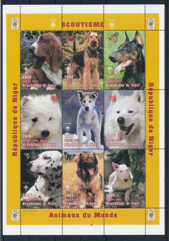 [38401] Niger 1998 Animals Dogs MNH Sheet