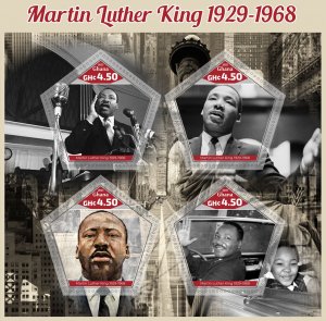 Stamps. Martin Luther King 1+1 sheets perf 2021 year Ghana