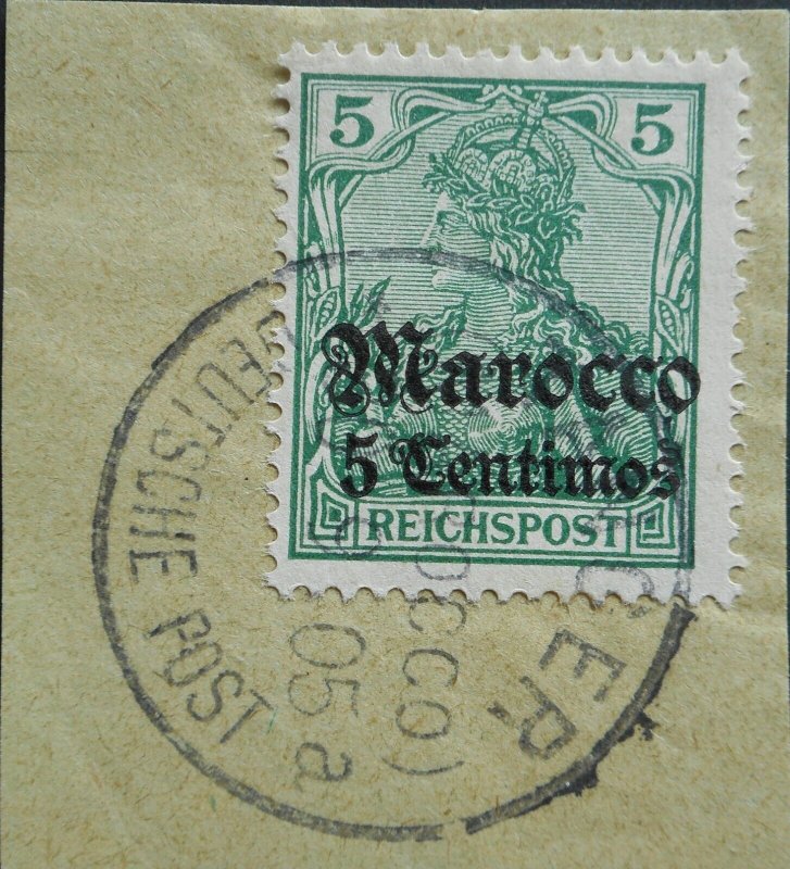 German Post Offices in Morocco 1905 Five Centimos with a TANGER postmark 