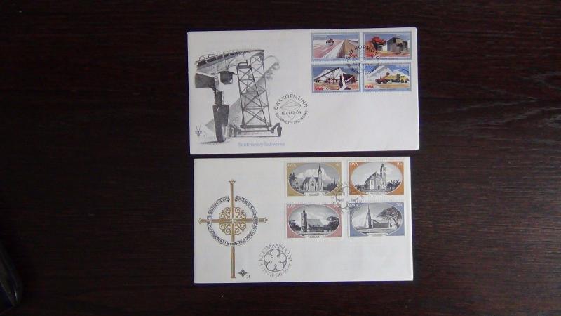 South West Africa 1977 1982 FDC x 10 Animals Airport Dams Canyon Salt Churches