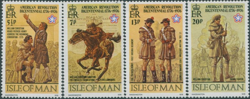 Isle Of Man 1976 SG75-78 American Independence set MNH