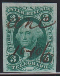 US Revenues #R19 Used VF 3c Telegraph - Large Margins Cat Value: $100