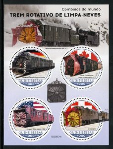 GUINEA-BISSAU 2023 ROTATING SNOW PLOWING TRAIN SHEET MINT NH