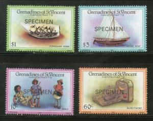 St. Vincent Grenadines 1986 Handicrafts Art Boat SPECIMEN Sc 519-22 MNH # 675