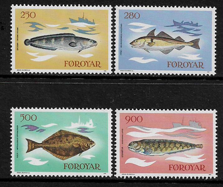 Faroe Is #97-100 MNH Set - Fishes