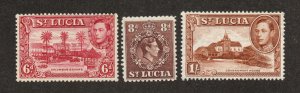 Saint Lucia - SG# 134, 134c, 135 MLH /  Perf 13 1/2       -      Lot 0724188