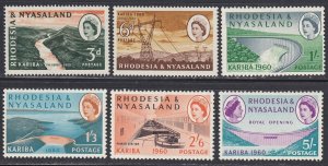 Rhodesia & Nyasaland #172-177 Mint