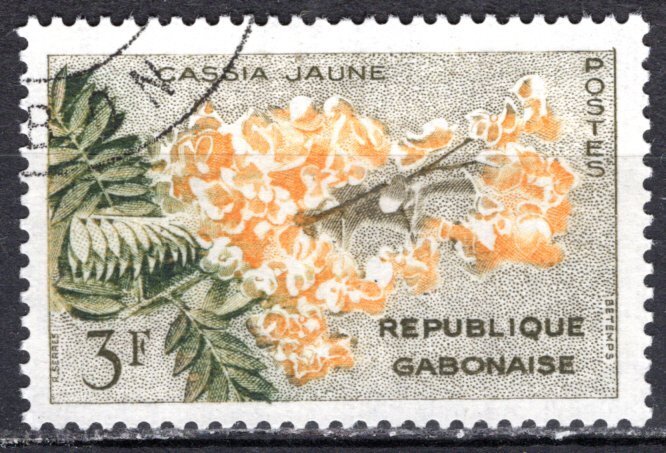 Gabon; 1961: Sc. # 157: Used CTO Single Stamp