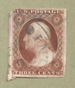 Scott # 11 3 cent Dull Red Washington 1851-1857