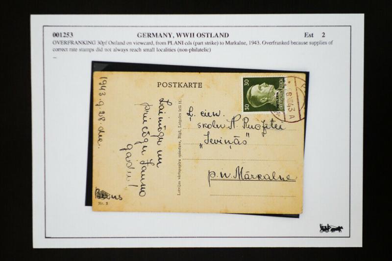 Germany WWII 1943 Ostland Postcard