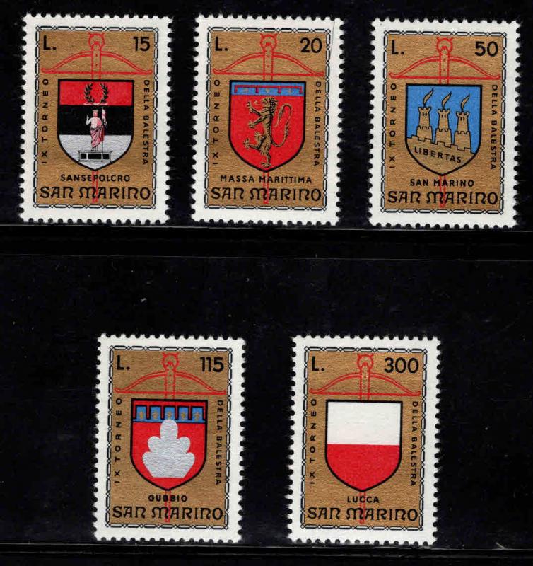 San Marino Scott 843-847 MNH** Crossbow Coat of Arms stamp set