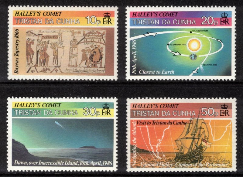 TRISTAN DA CUNHA 1986 Halley's Comet; Scott 384-87, SG 402-05; MNH