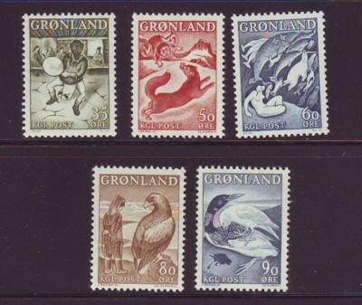 Greenland Sc 41-45 1957-1969 Legends stamp set mint NH