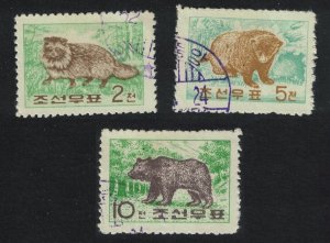 Korea Wild Animals Collection 3v 1962 CTO