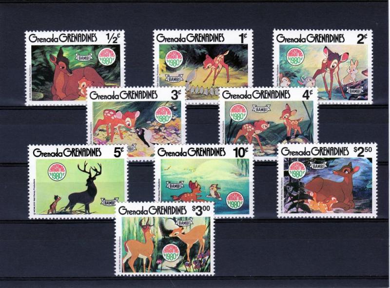 Grenada Grenadines 1980 BAMBI DISNEY CHARACTERS set  Perforated Mint (NH)