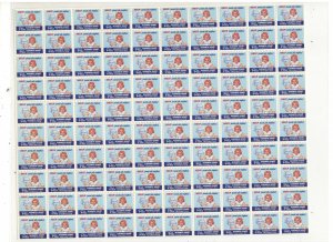 SISTER KENNY POLIO FOUNDATION POSTER STAMPS FULL SHEET
