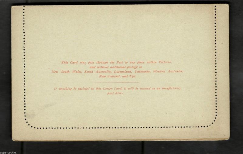 c1900's   Australia LETTER CARD Queen Victoria One Penny  