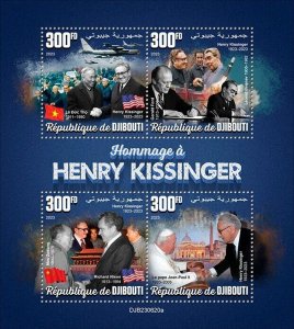 2024 04- DJIBOUTI - TRIBUT TO HENRY KESSINGER        4V complet set    MNH **