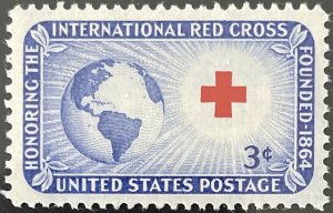 Scott #1016 1952 3¢ International Red Cross MNH OG XF