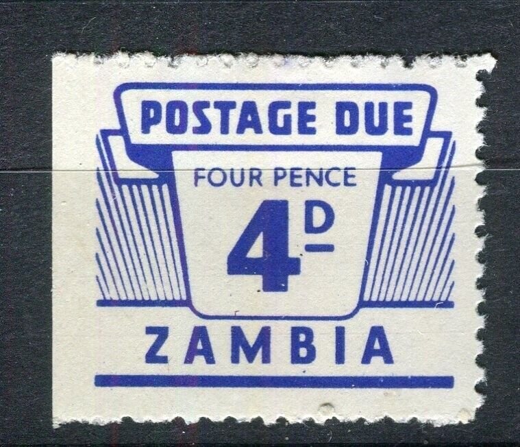 ZAMBIA; 1964 early Postage Due issue MINT hinged 4d. value