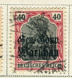 POLAND; 1918 early classic Germania Optd. issue fine used 40pf. value 