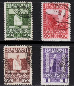 Austria Scott 121-24 F to VF used.