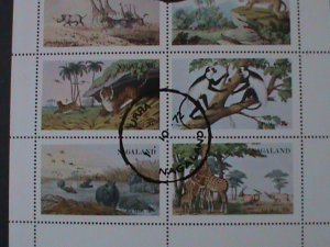 NAGALAND-1972-PROMOTION-PROTECTING ANIMALS CTO -SHEET VF FANCY POSTAL CANCEL