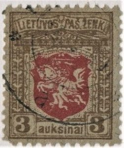 LITHUANIA  #38 ,USED ON 102 CARD - 1919 - LITH012