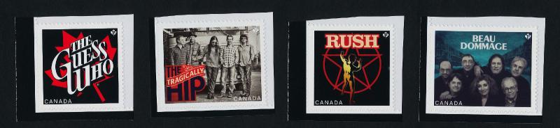 Canada 2656-9 MNH Recording artists, Rush, Guess Who, Tragically Hip