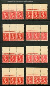 1899  Sc 279B plate number strips MNH Top Selv  U-PIK priced per strip