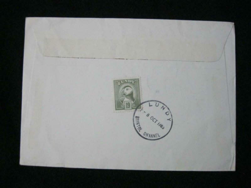 LUNDY STAMP USED ON 1985 COVER