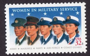 Scott #3174 Women in Military Service (Army, Marines, Navy) Single Stamp - MNH