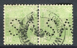 SOUTH AUSTRALIA; Early 1900s Official ' S. A. ' Perfin issue used 1/2d. Pair