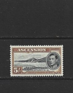 ASCENSION ISLAND - 1944 KING GEORGE VI - FIVE SHILLINGS - P 13 - SCOTT 48 - MLH