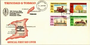 Trinidad, Worldwide First Day Cover, Trains, Ships