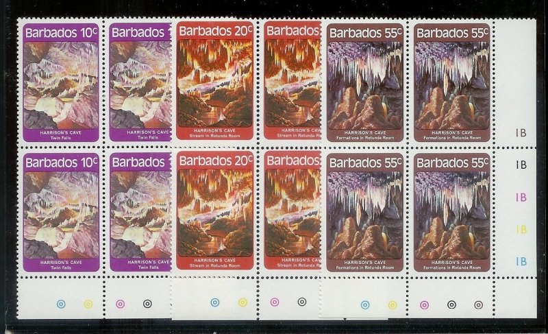 BARBADOS Large stamp accumulation Most MNH plate blocks gutter pairs Much value!