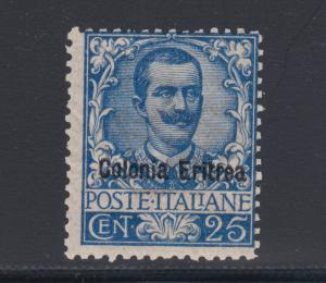 Eritrea Sc 24 MLH. 1903 25c blue Victor Emmanuel III with overprint. 2017 Cert.