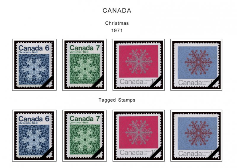 COLOR PRINTED CANADA 1953-1973 STAMP ALBUM PAGES (32 illustrated pages)