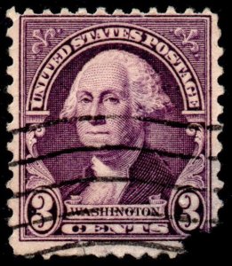 U.S. Scott #720: 1932 3¢ George Washington, Used, F, lower right corner damage