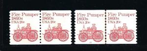 1908 COIL PAIR, 1908 P# 10 LINE PAIR, **XF**,  MINT NH, SHIP $1.00