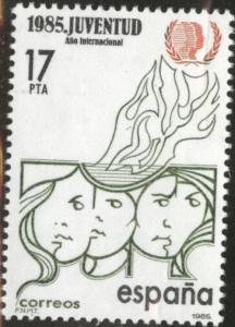SPAIN Scott 2407 MNH** Intl Youth Year 1985 stamp